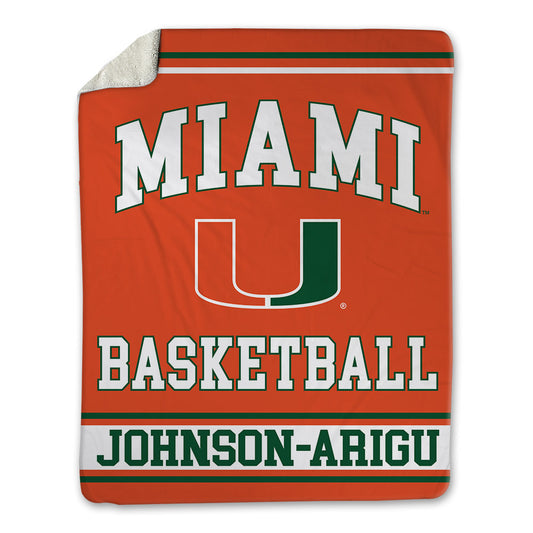 Miami - NCAA Men's Basketball : Isaiah Johnson-Arigu - Blanket-0