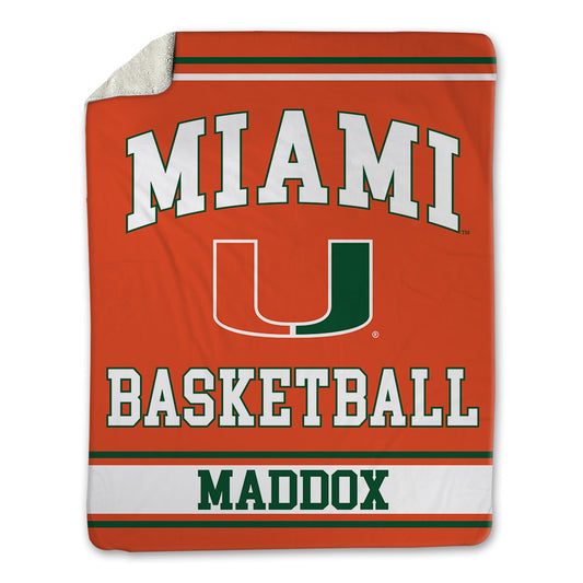 Miami - NCAA Men's Basketball : Treyvon Maddox - Blanket-0