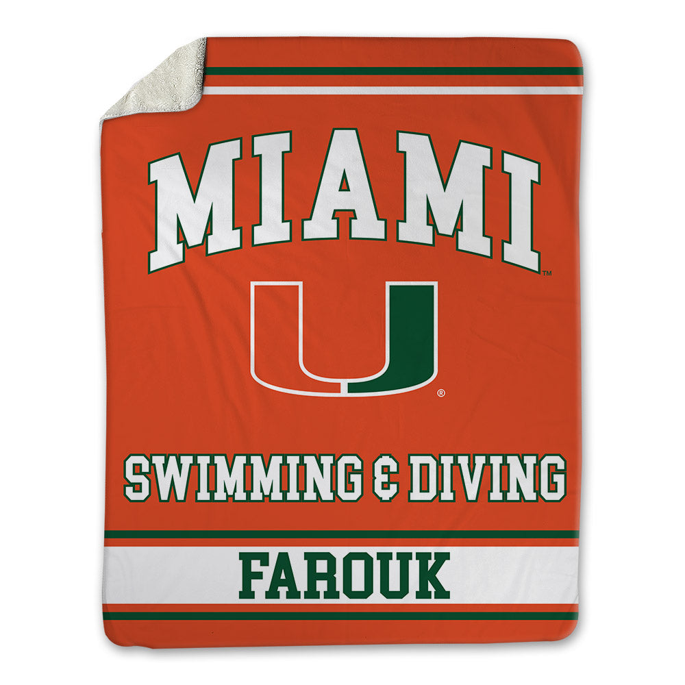 Miami - NCAA Men's Swimming & Diving : Mohamed Farouk - Blanket-0
