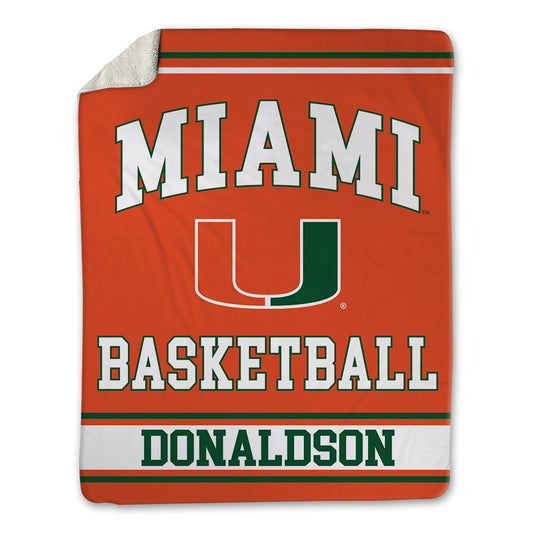 Miami - NCAA Men's Basketball : Tre Donaldson - Blanket-0
