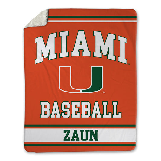 Miami - NCAA Baseball : Eddie Zaun - Blanket-0