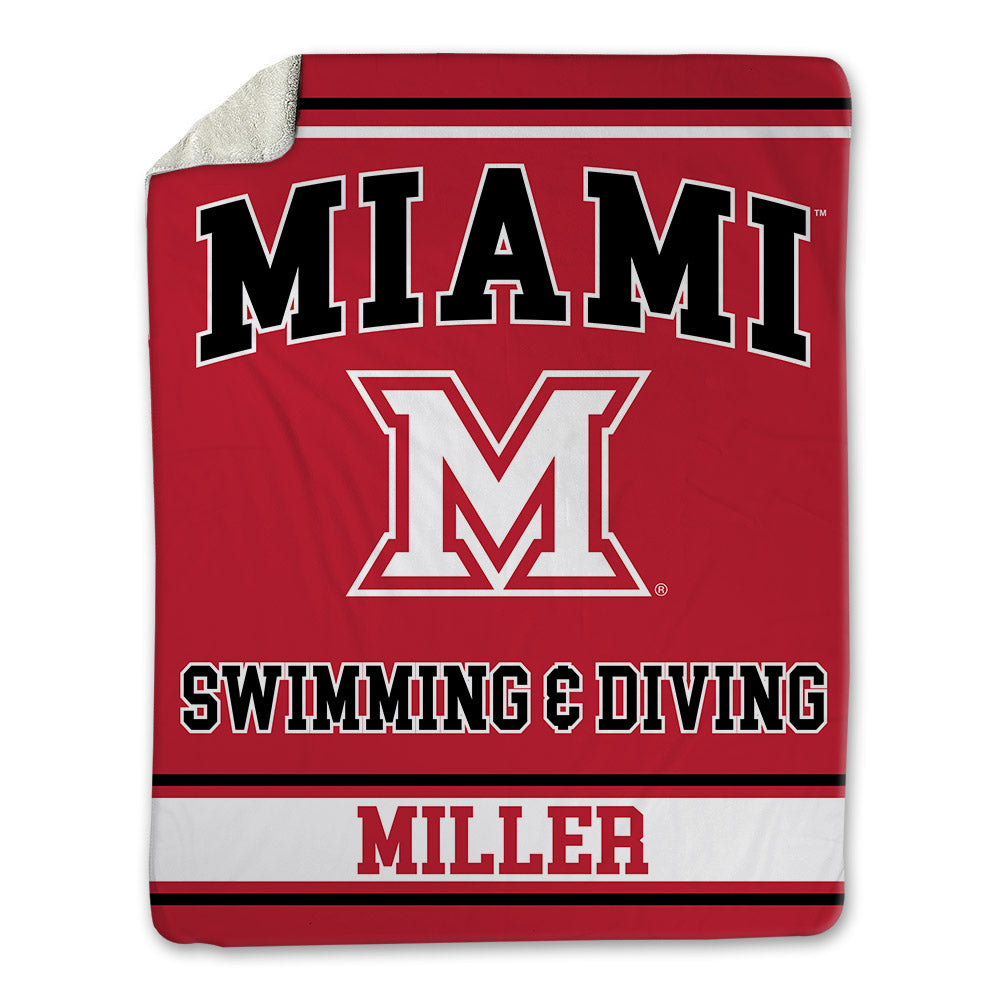 Miami of Ohio - NCAA Men's Swimming & Diving : Joe Miller - Blanket-0