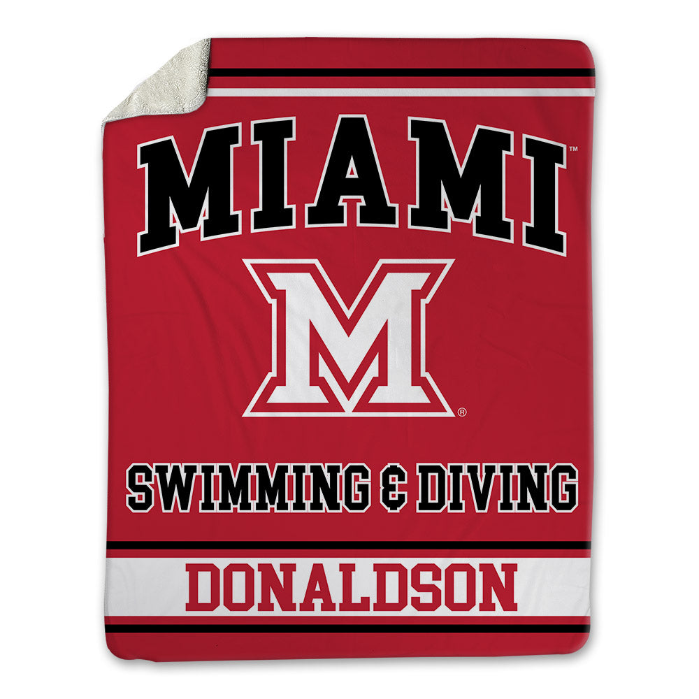 Miami of Ohio - NCAA Men's Swimming & Diving : Kevin Donaldson - Blanket-0