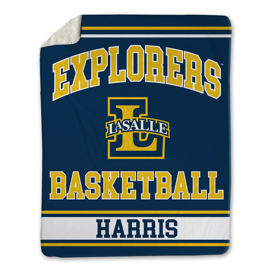 La Salle - NCAA Men's Basketball : Josiah Harris - Blanket-0