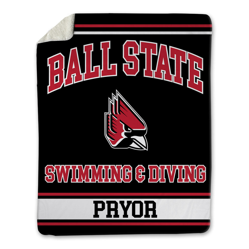 Ball State - NCAA Men's Swimming & Diving : Luke Pryor - Blanket-0