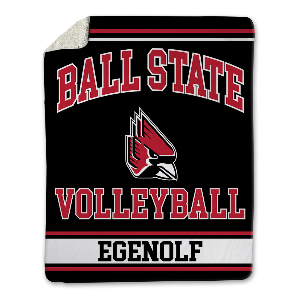 Ball State - NCAA Women's Volleyball : katie egenolf - Blanket-0