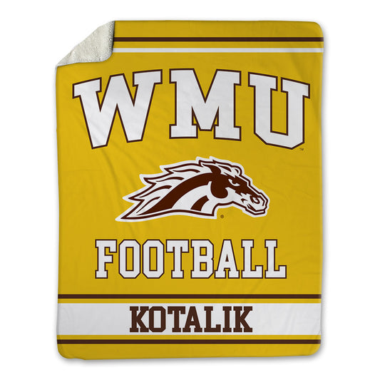 Western Michigan - NCAA Football : KJ Kotalik - Blanket-0