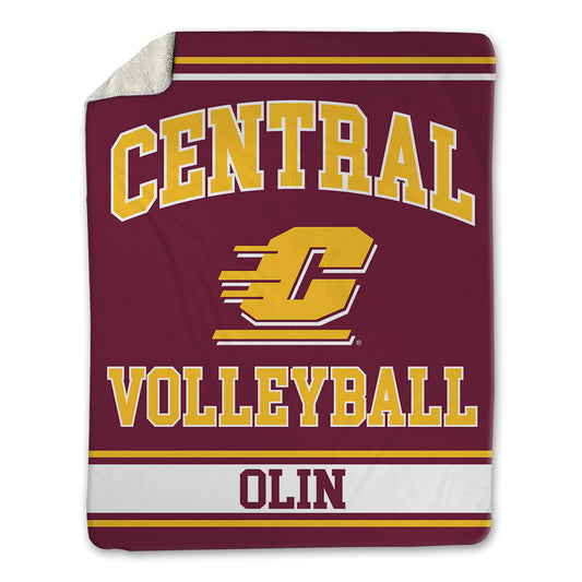 Central Michigan - NCAA Women's Volleyball : Abby Olin - Blanket-0