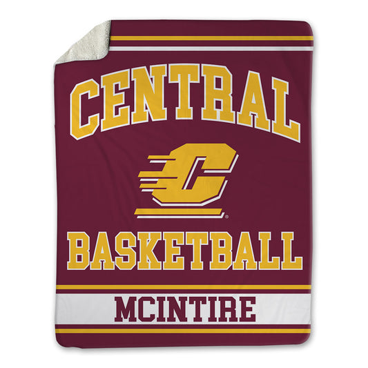 Central Michigan - NCAA Men's Basketball : Logan Mcintire - Blanket-0