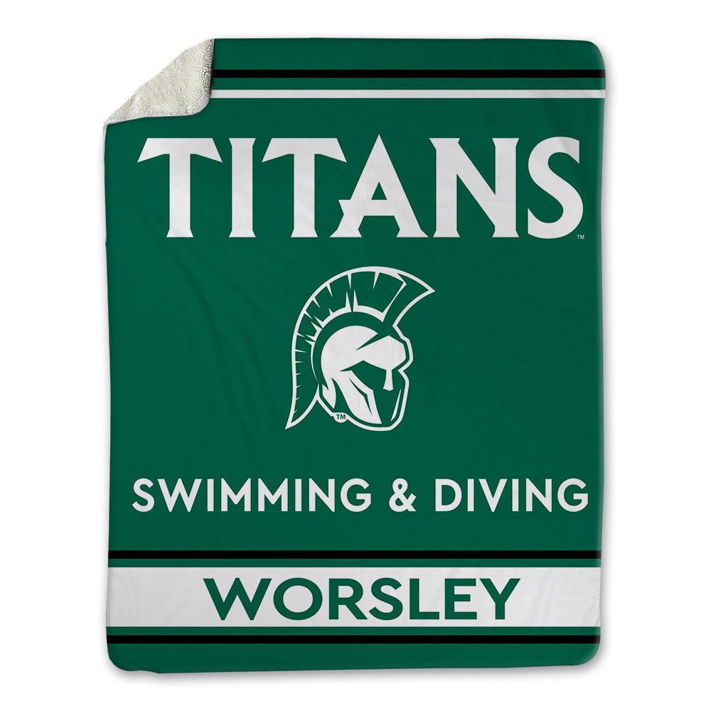 Illinois Wesleyan - NCAA Women's Swimming & Diving : Sarah Worsley - Blanket-0