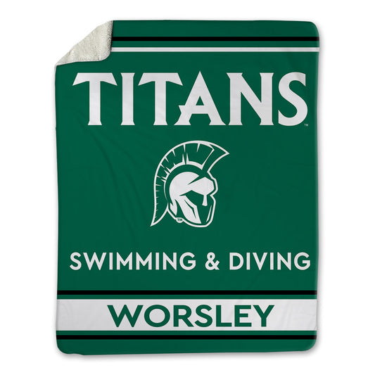 Illinois Wesleyan - NCAA Women's Swimming & Diving : Sarah Worsley - Blanket-0