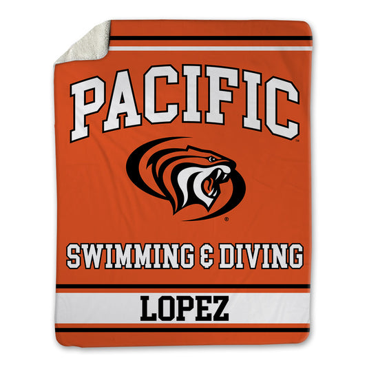 Pacific - NCAA Men's Swimming & Diving : Cruz Lopez - Blanket-0