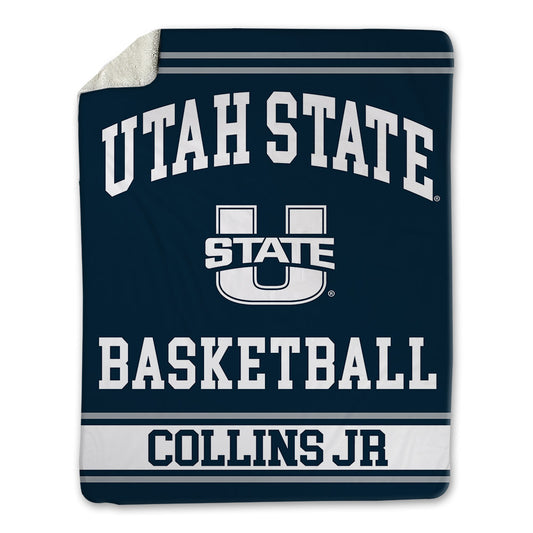 Utah State - NCAA Men's Basketball : Mj Collins Jr - Blanket-0