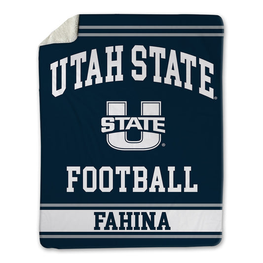Utah State - NCAA Football : Naki Fahina - Blanket-0