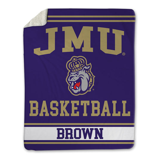 JMU - NCAA Men's Basketball : Christian Brown - Blanket-0