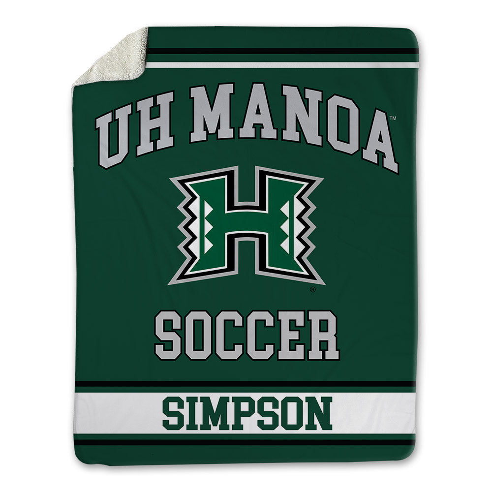 Hawaii - NCAA Women's Soccer : Riley Simpson - Blanket-0