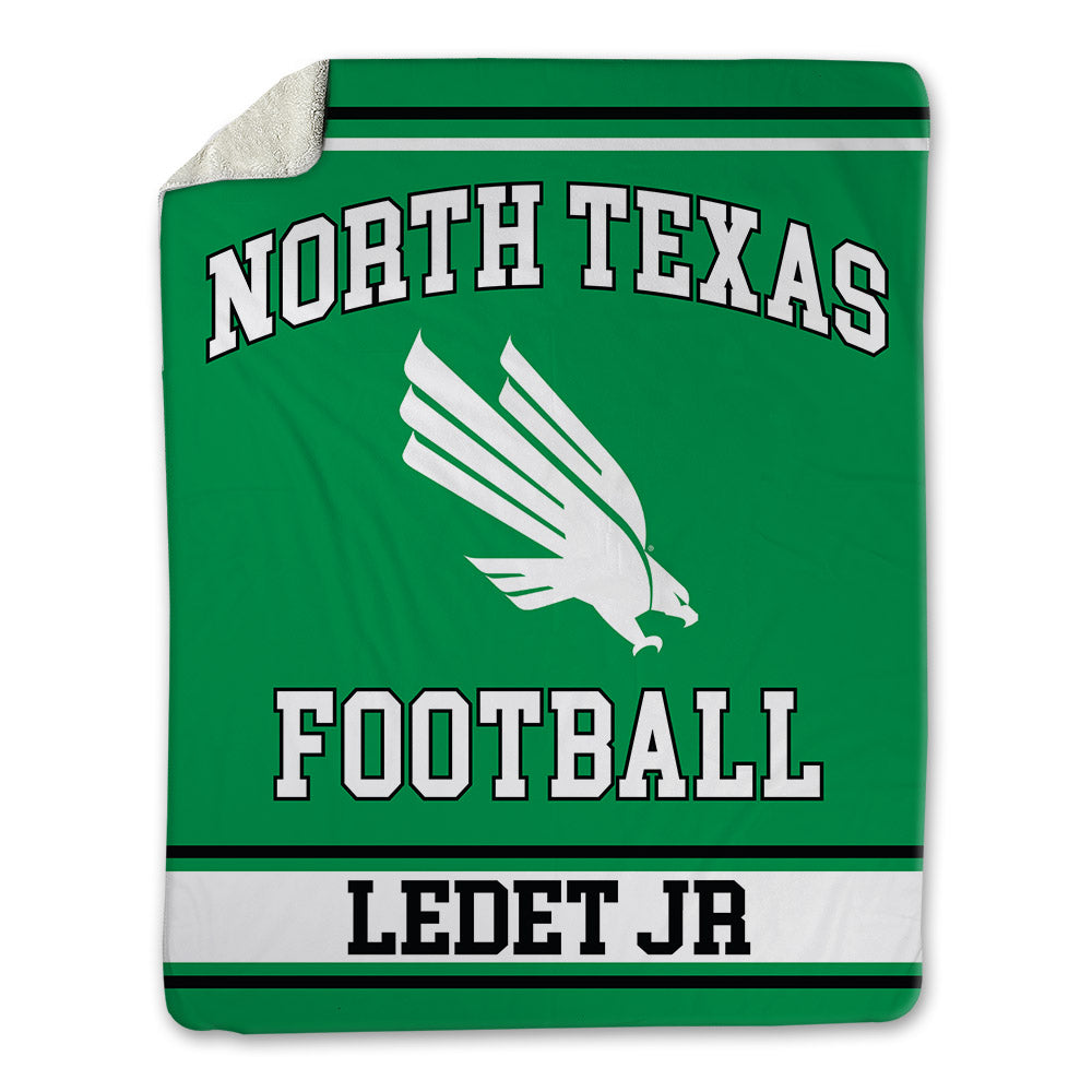 North Texas - NCAA Football : Quincy Ledet Jr - Blanket-0