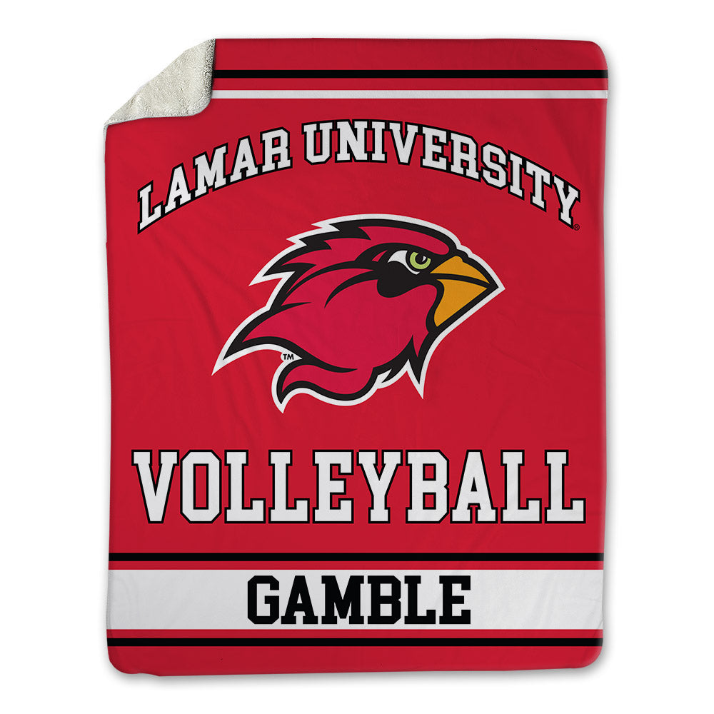 Lamar - NCAA Women's Volleyball : Ashlyn Gamble - Blanket-0