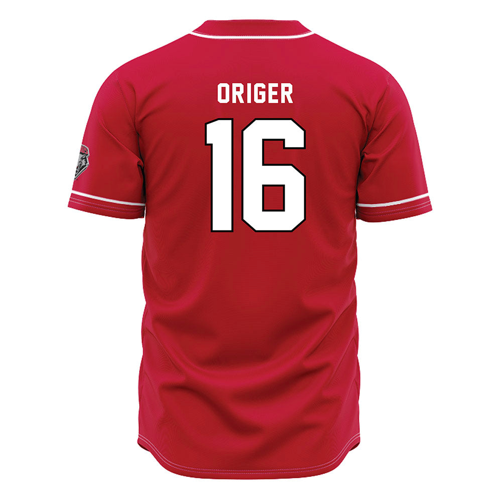 New Mexico - NCAA Baseball : Grant Origer - Red Jersey-1