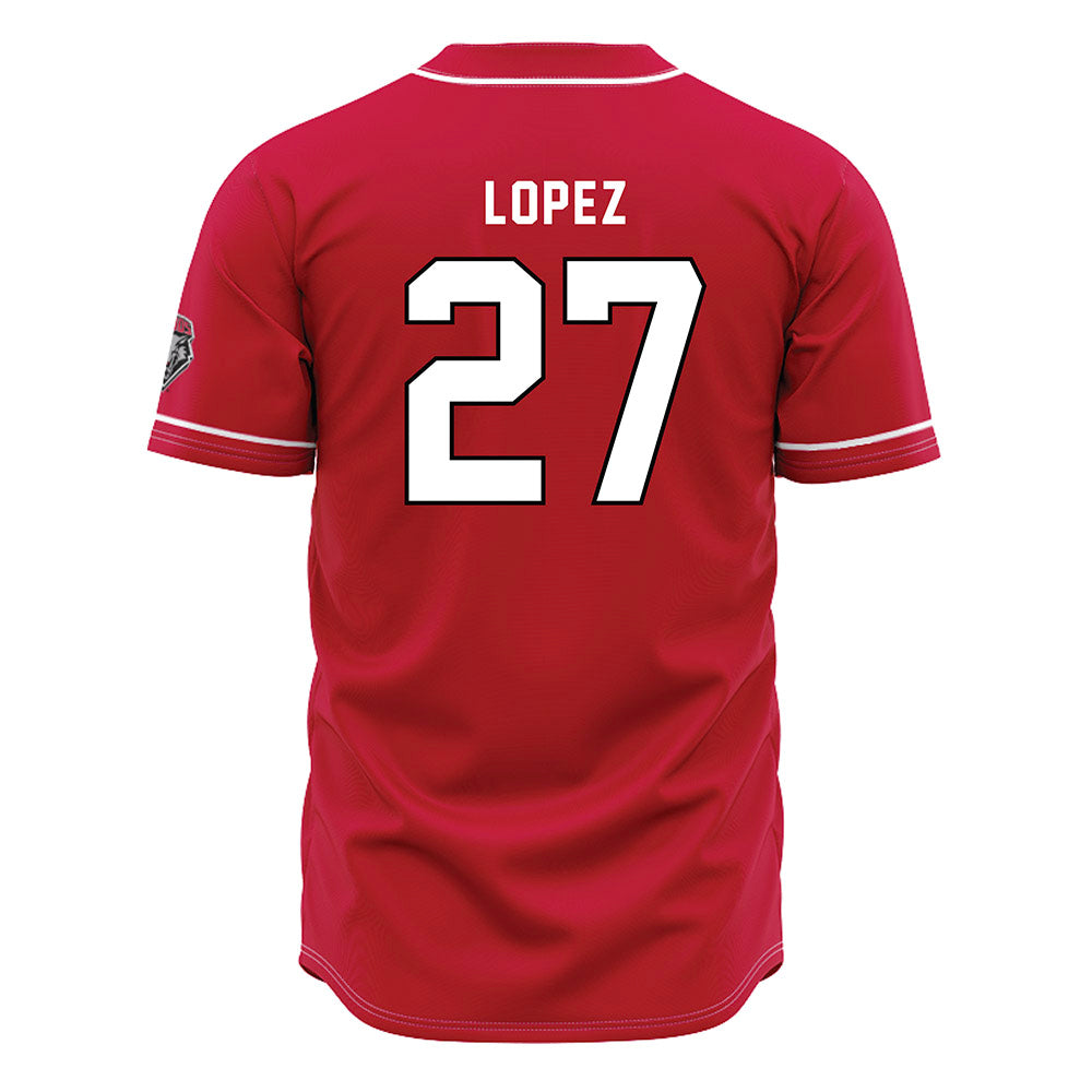 New Mexico - NCAA Baseball : David Lopez - Red Jersey-1