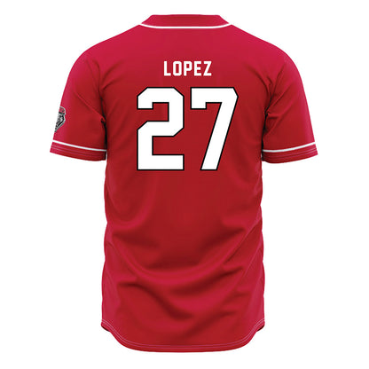 New Mexico - NCAA Baseball : David Lopez - Red Jersey-1