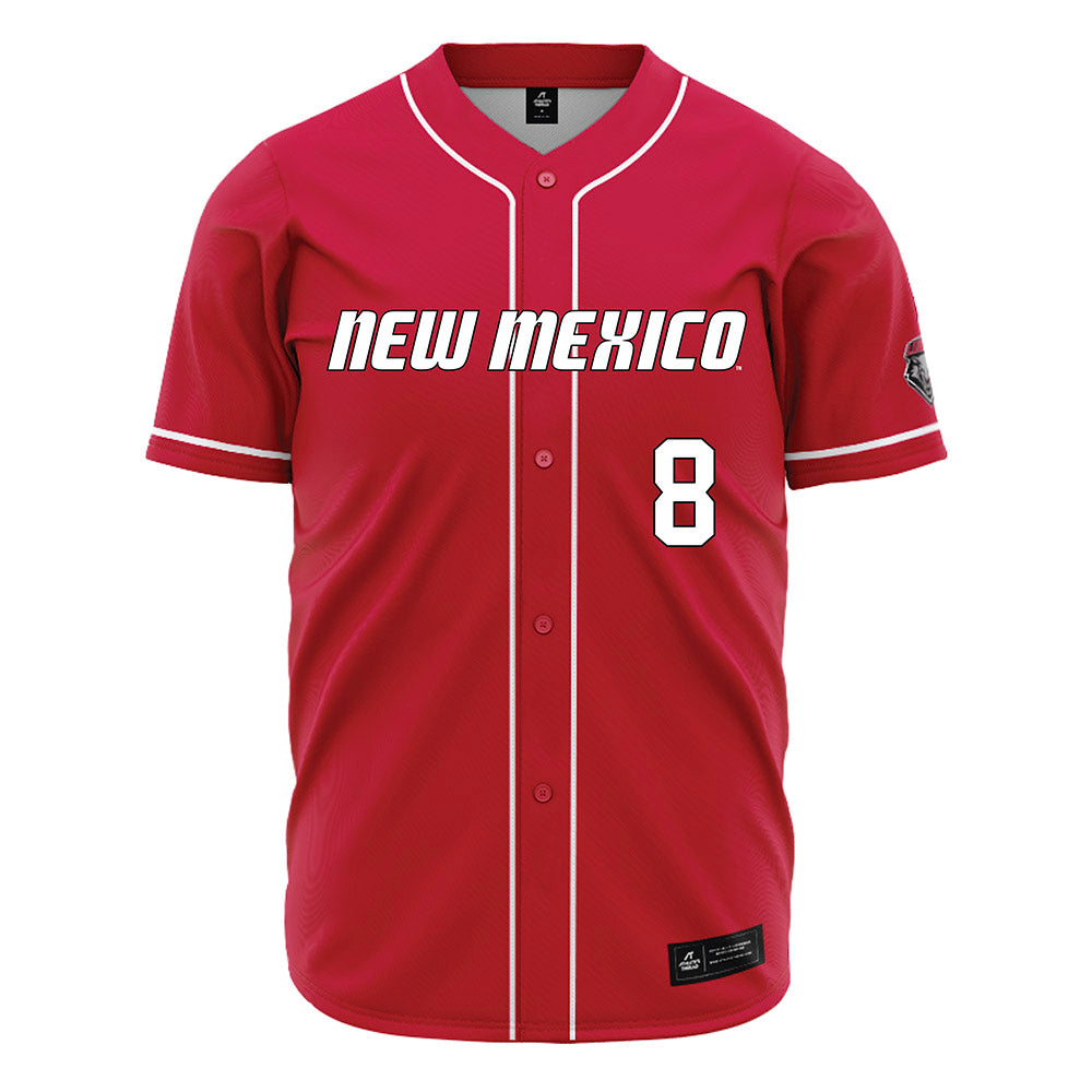 New Mexico - NCAA Baseball : Diego Alvarez - Red Jersey-0