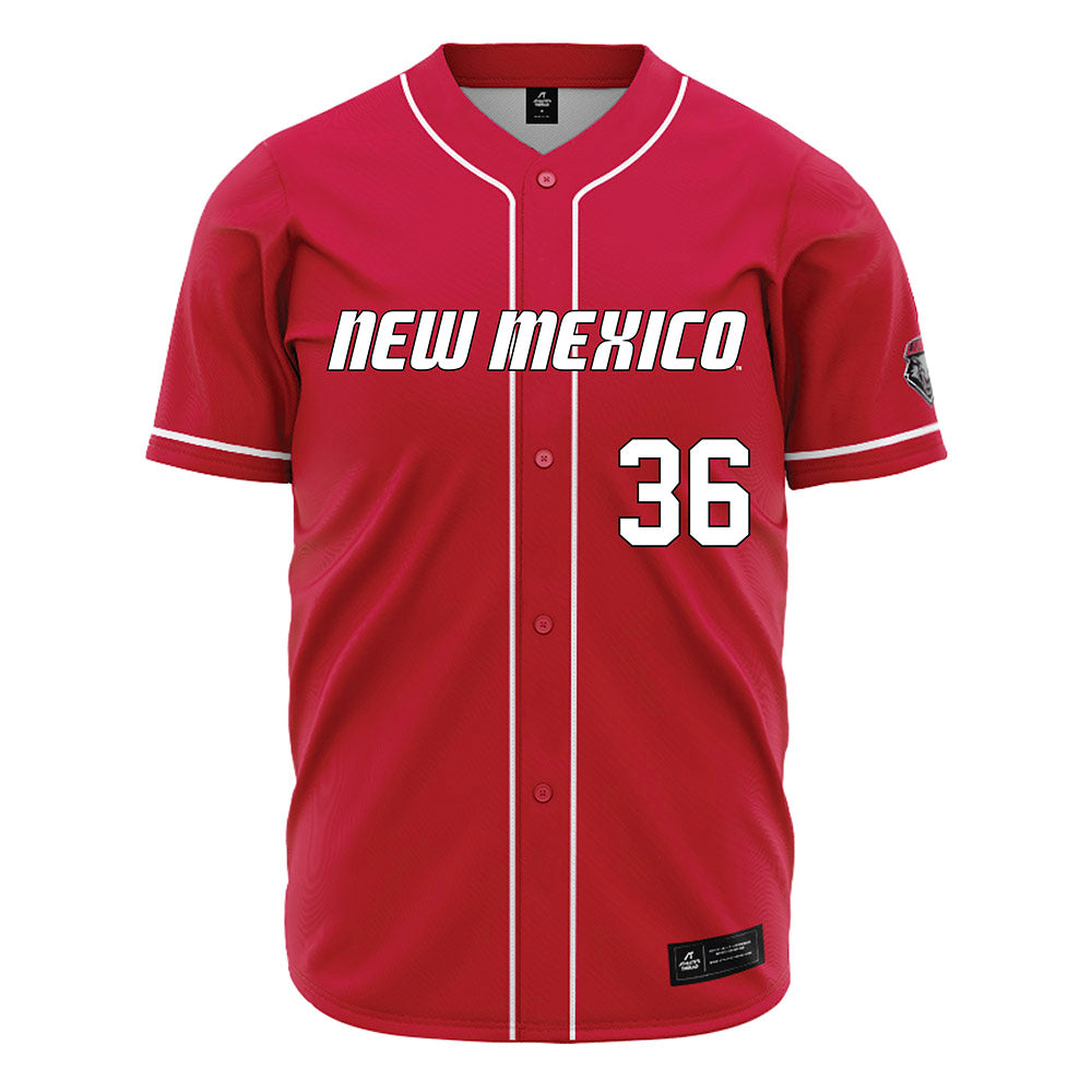 New Mexico - NCAA Baseball : Elias Fiddler - Red Jersey-0