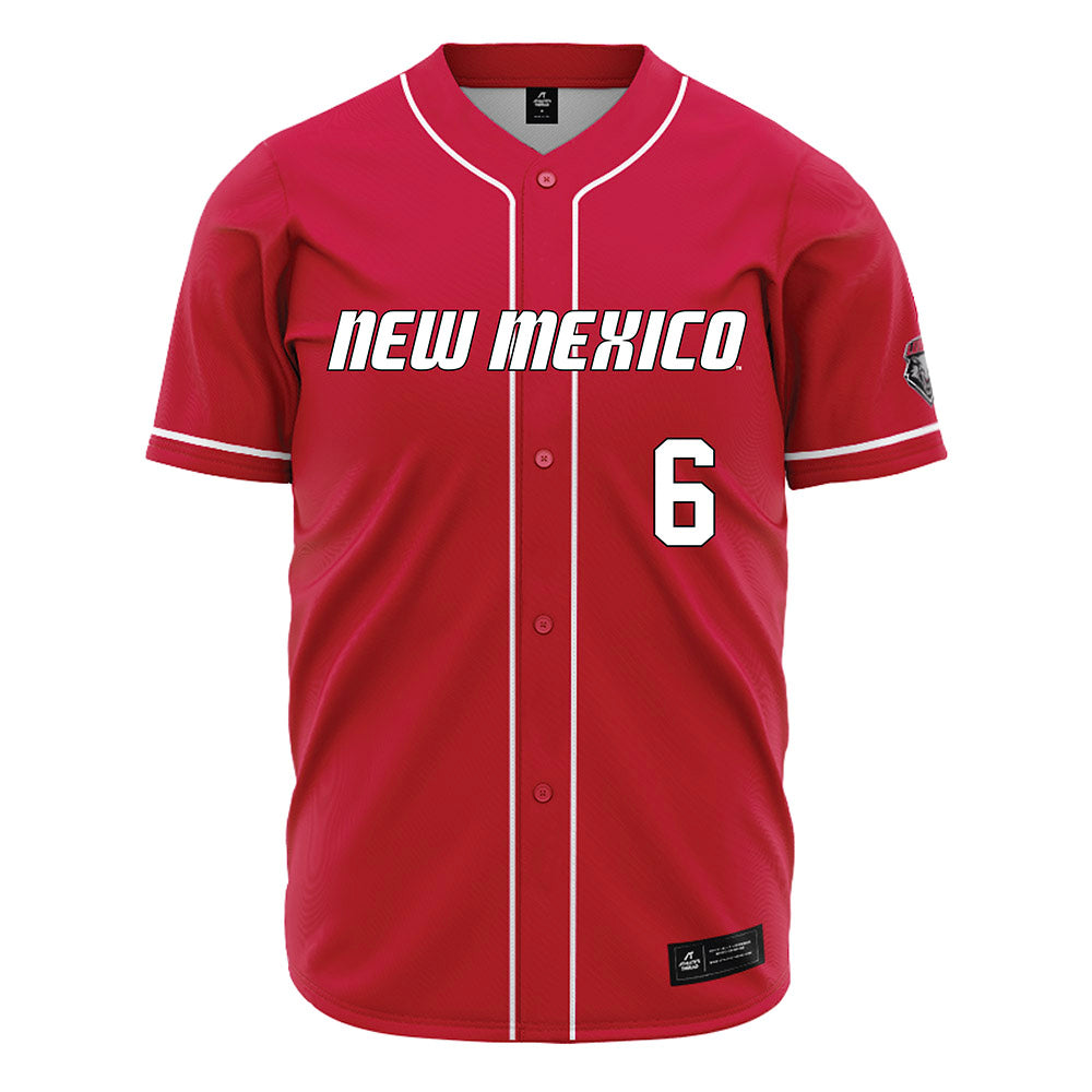 New Mexico - NCAA Baseball : Garrett Rede - Red Jersey-0