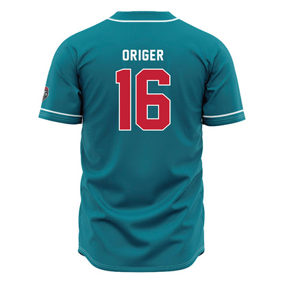 New Mexico - NCAA Baseball : Grant Origer - Blue Jersey-1