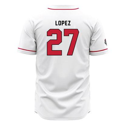 New Mexico - NCAA Baseball : David Lopez - White Jersey-1