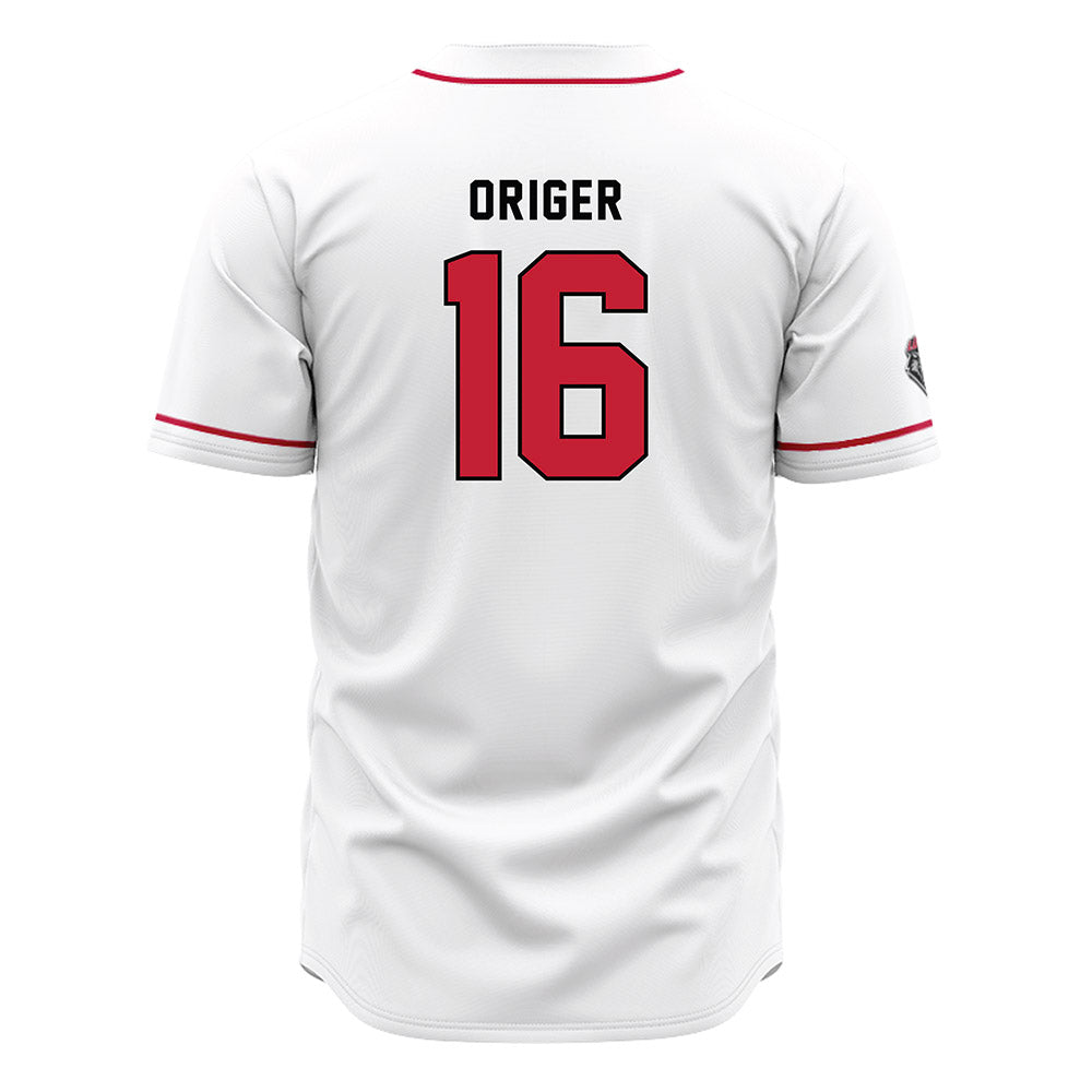New Mexico - NCAA Baseball : Grant Origer - White Jersey-1