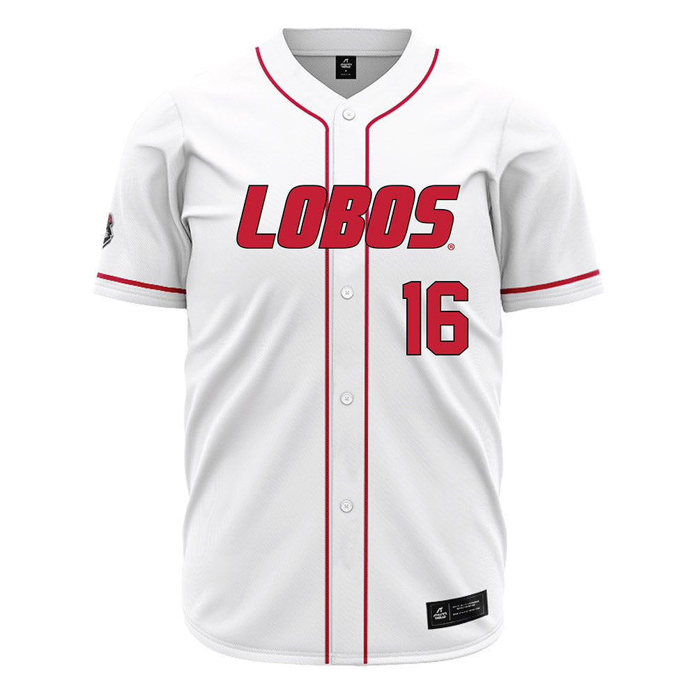 New Mexico - NCAA Baseball : Grant Origer - White Jersey-0