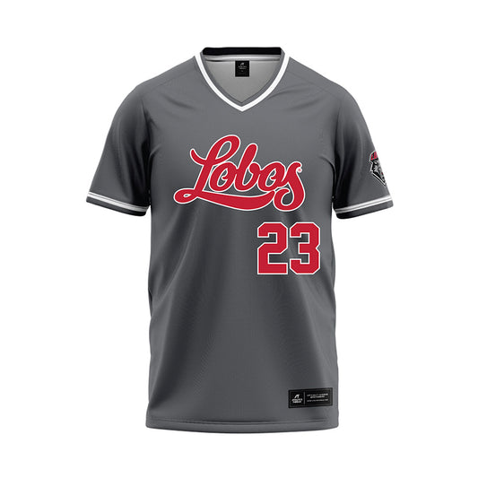New Mexico - NCAA Softball : McKenna Guest - Dark Grey Baseball Jersey-0