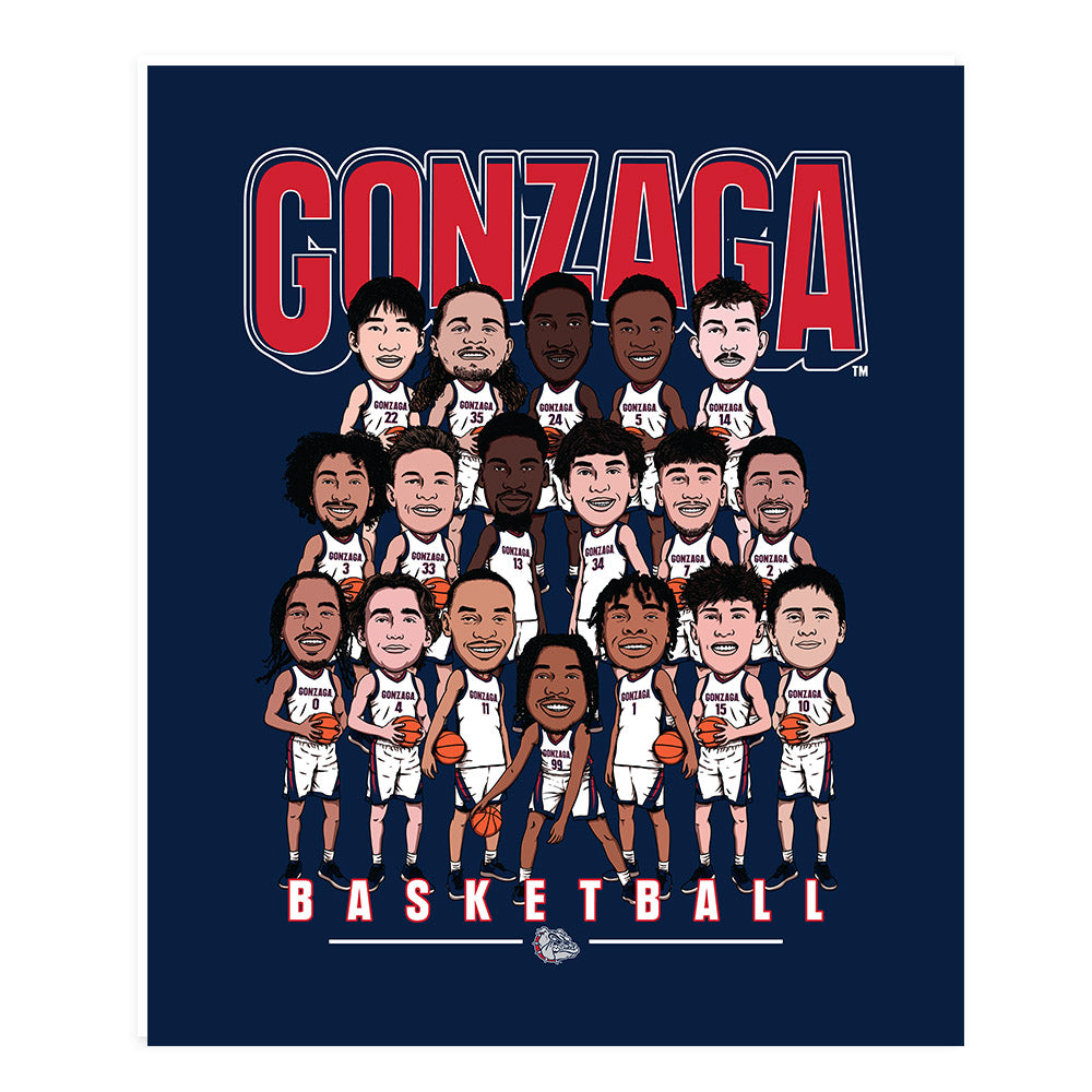 Gonzaga - NCAA Men's Basketball : - Team Caricature Poster 20x24-0