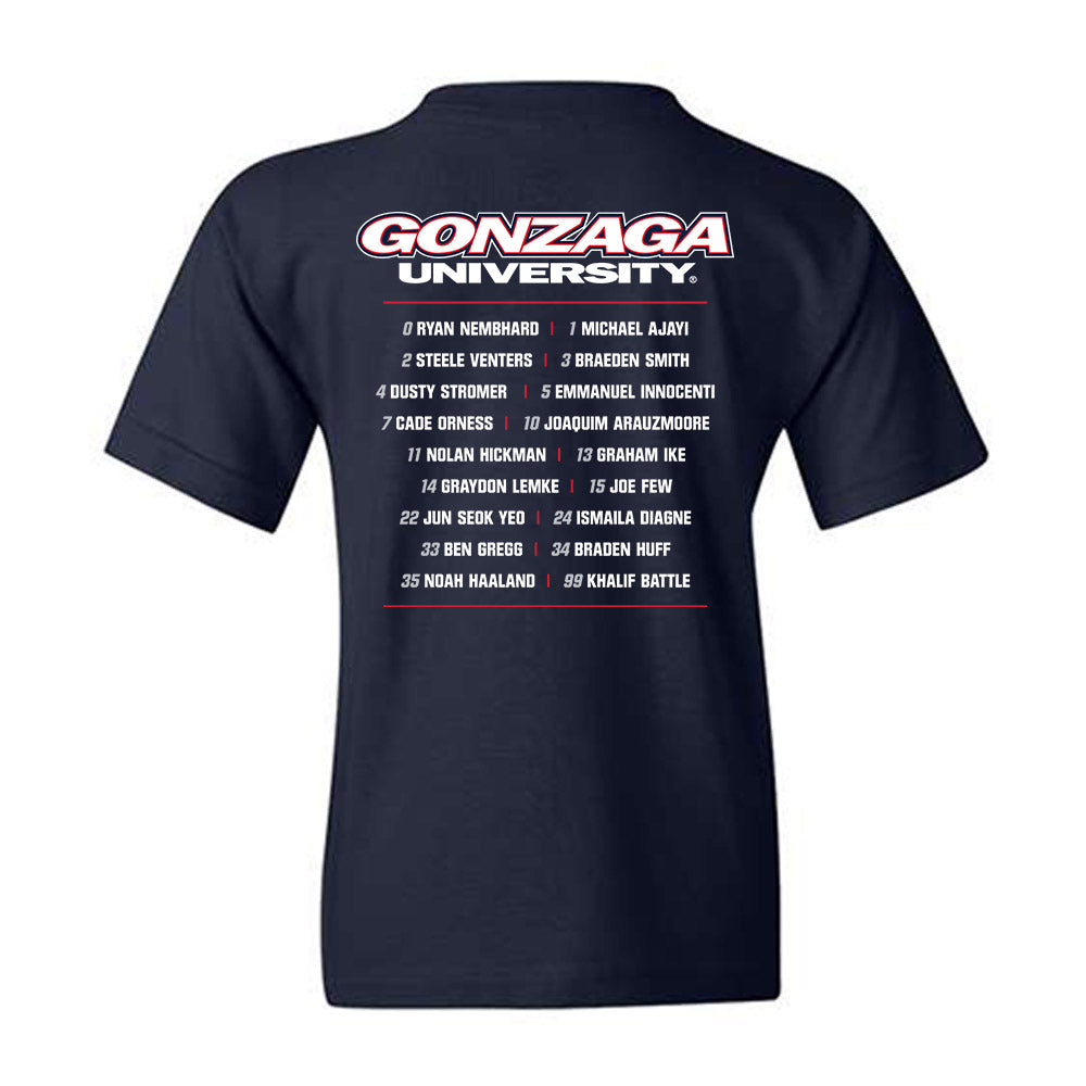 Gonzaga - NCAA Men's Basketball : - Roster Shirt Youth T-Shirt-1