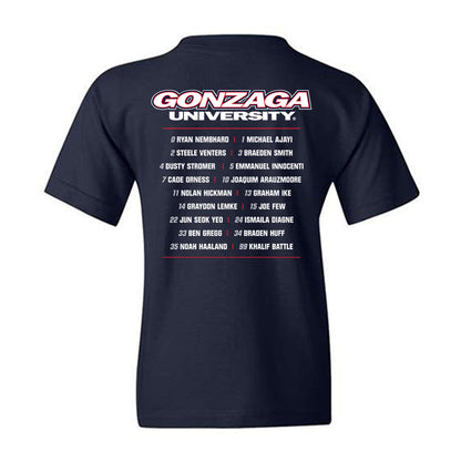 Gonzaga - NCAA Men's Basketball : - Roster Shirt Youth T-Shirt-1