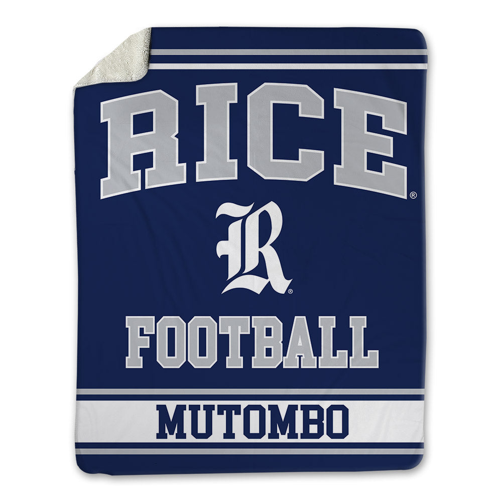 Rice - NCAA Football : Joseph Mutombo - Blanket-0