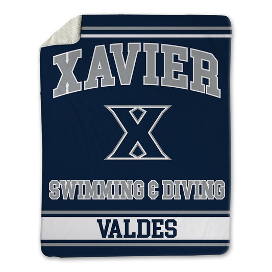 Xavier - NCAA Men's Swimming & Diving : Diego Valdes - Blanket-0
