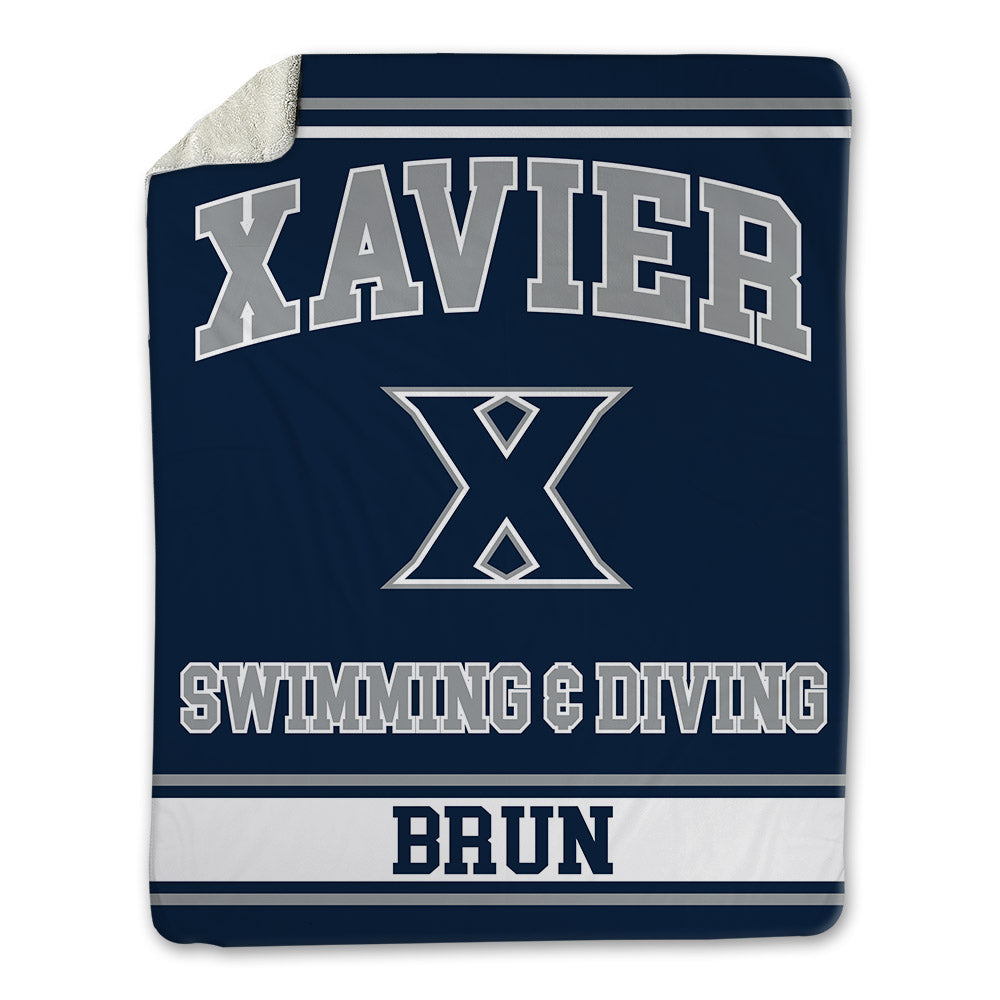 Xavier - NCAA Men's Swimming & Diving : Truman Brun - Blanket-0