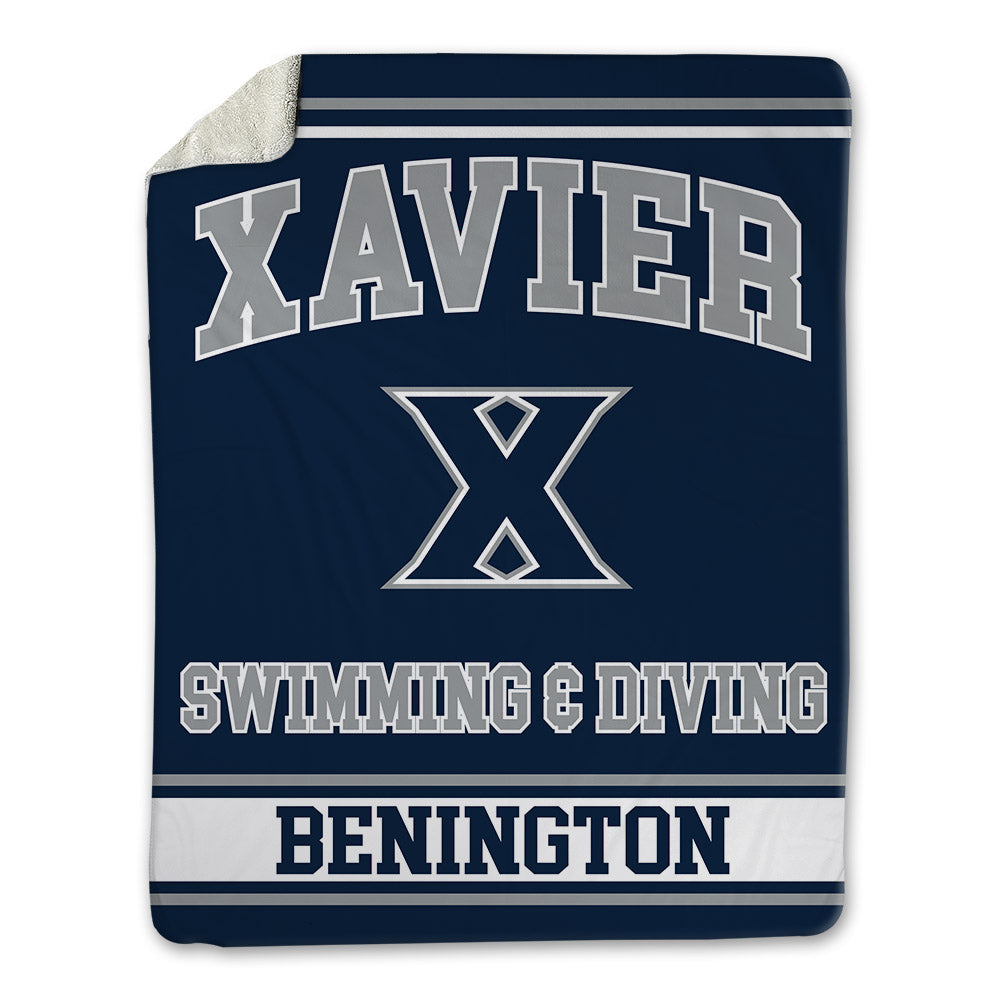 Xavier - NCAA Men's Swimming & Diving : Patrick Benington - Blanket-0