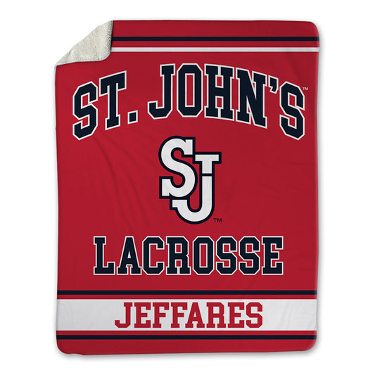 St. Johns - NCAA Men's Lacrosse : AJ Jeffares - Blanket-0