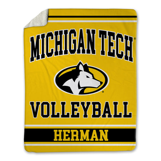 Michigan Tech - NCAA Women's Volleyball : Cameron Herman - Blanket-0