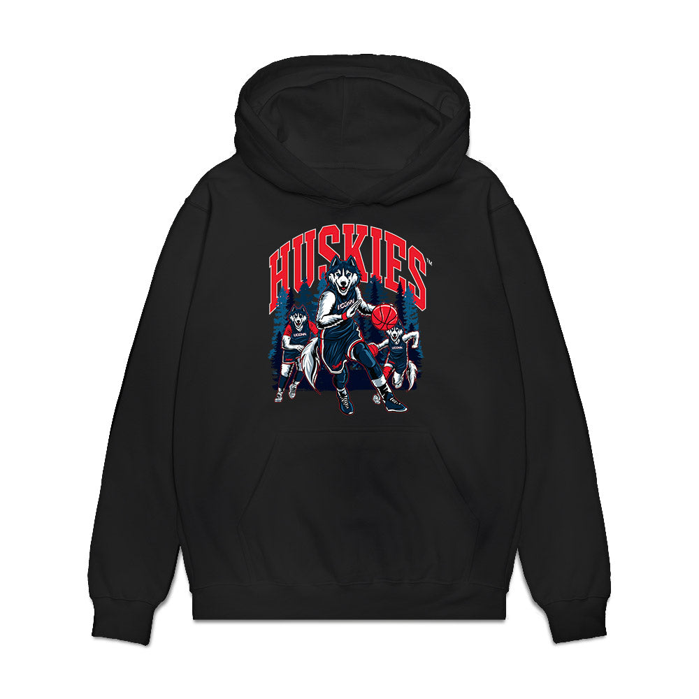 UConn - NCAA Women's Basketball : Azzi Fudd - Ball is Life - Huskies In the Woods Premium Hooded Sweatshirt-0