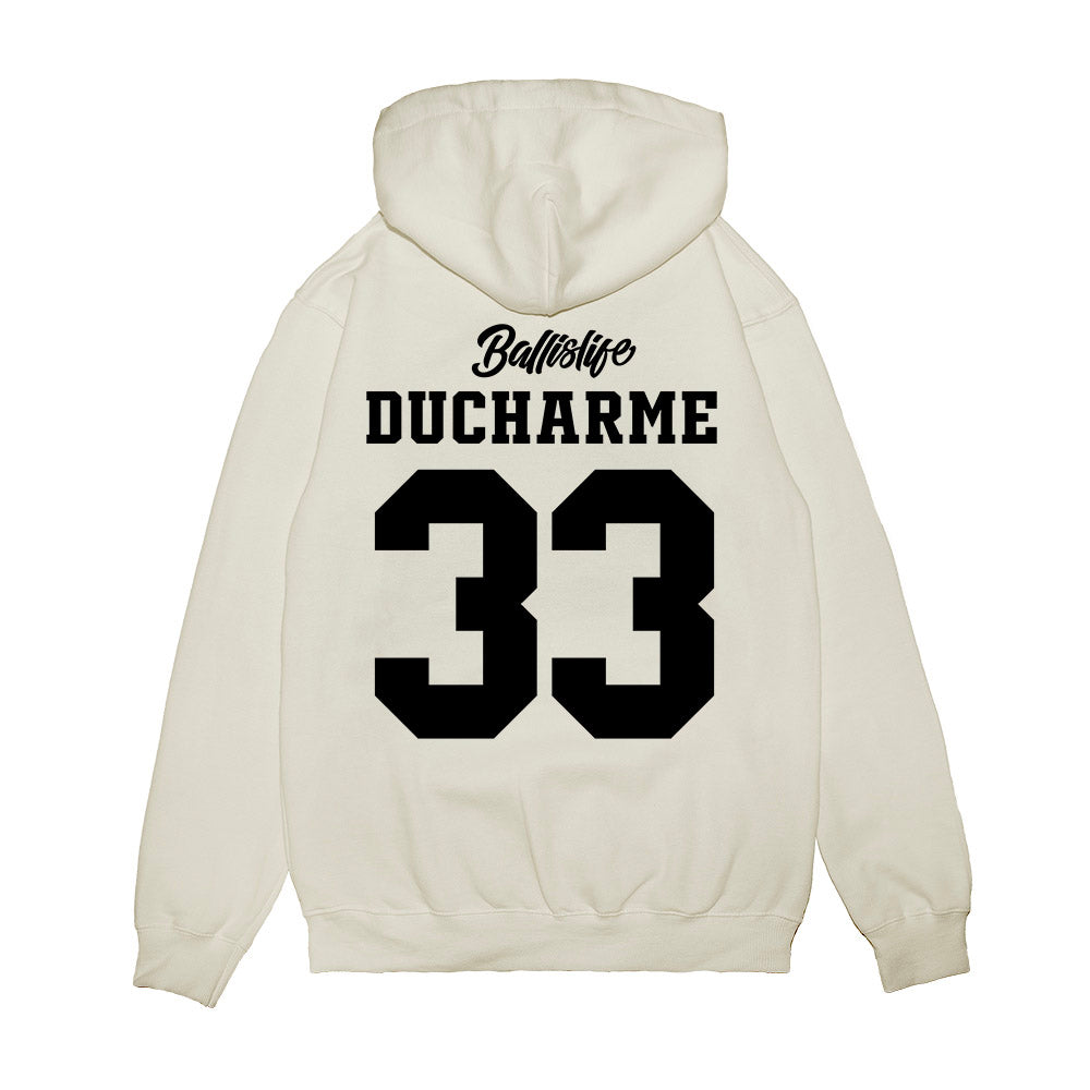 UConn - NCAA Women's Basketball : Caroline Ducharme - Ball is Life - UConn vs USC White Premium Hooded Sweatshirt-1