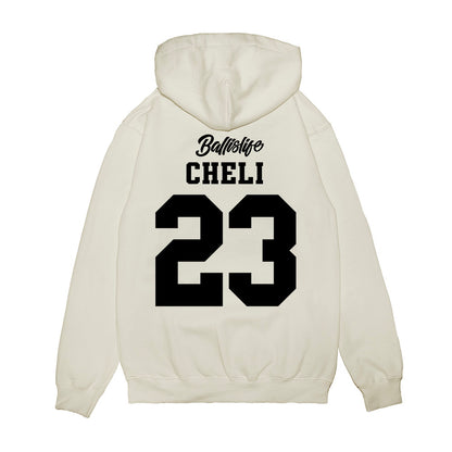 UConn - NCAA Women's Basketball : Morgan Cheli - Ball is Life - UConn vs USC White Premium Hooded Sweatshirt-1