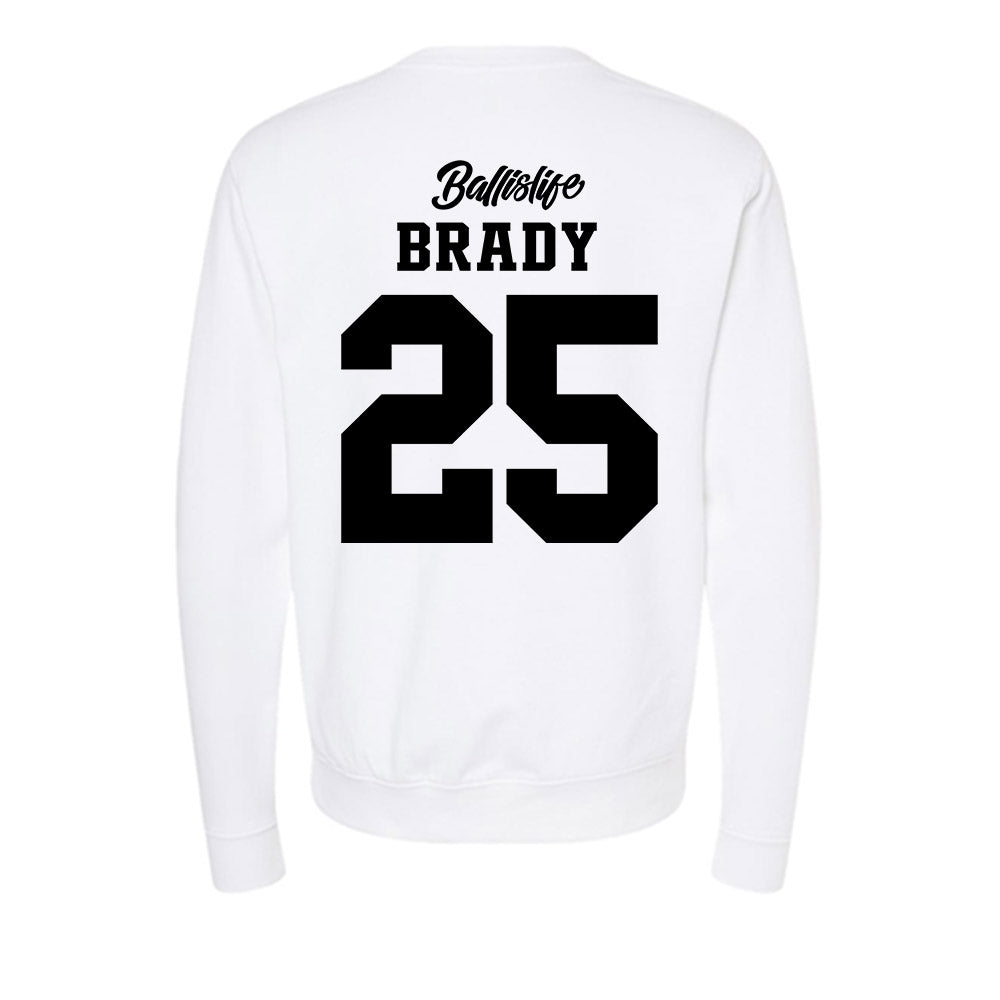 UConn - NCAA Women's Basketball : Ice Brady - Ball is Life - UConn vs USC White Midweight Sweatshirt-1