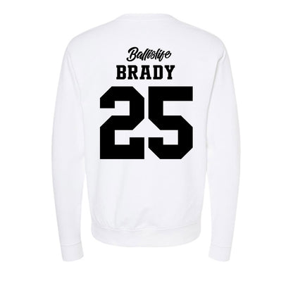 UConn - NCAA Women's Basketball : Ice Brady - Ball is Life - UConn vs USC White Midweight Sweatshirt-1