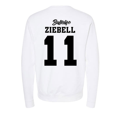 UConn - NCAA Women's Basketball : Allie Ziebell - Ball is Life - UConn vs USC White Midweight Sweatshirt-1