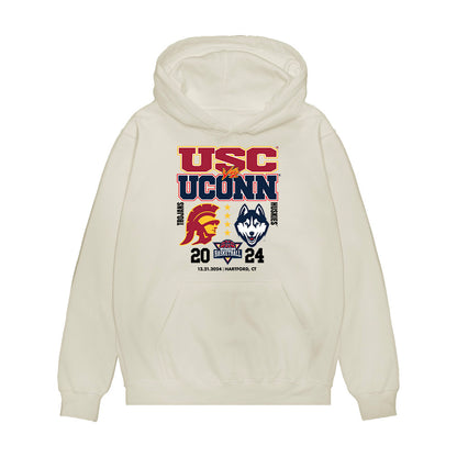 UConn - NCAA Women's Basketball : Caroline Ducharme - Ball is Life - UConn vs USC White Premium Hooded Sweatshirt-0