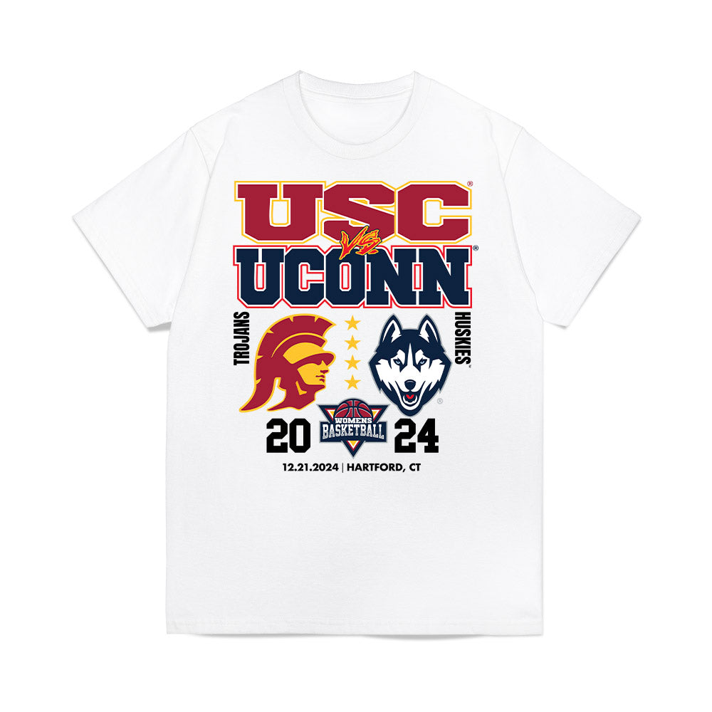 UConn - NCAA Women's Basketball : Sarah Strong - Ball is Life - UConn vs USC White Premium T-Shirt-0